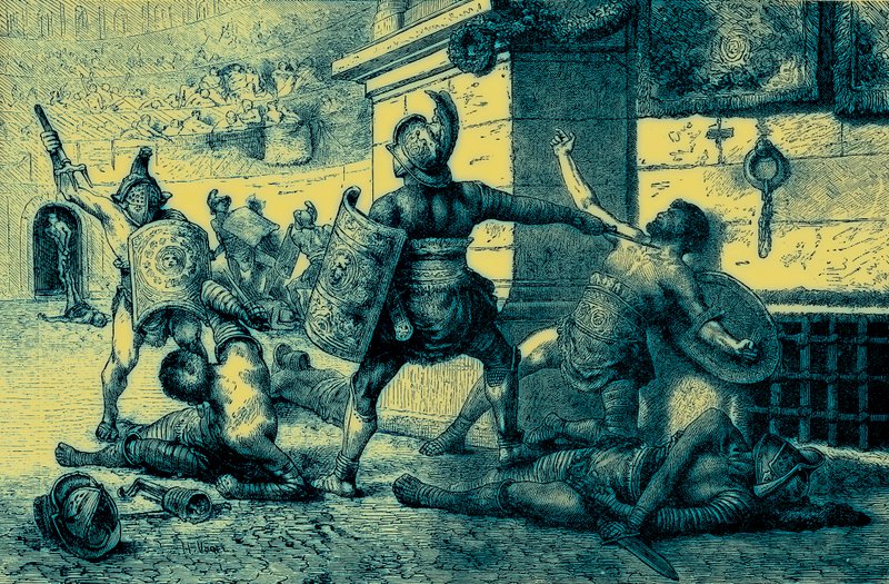 Bir Roma Tatili, gladyatörlerin dövüşü, The Illustrated History of the World
