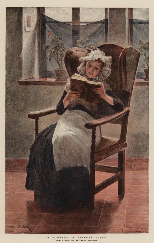 Bir Byegone Times Romantizmi (chromolitho) by English School