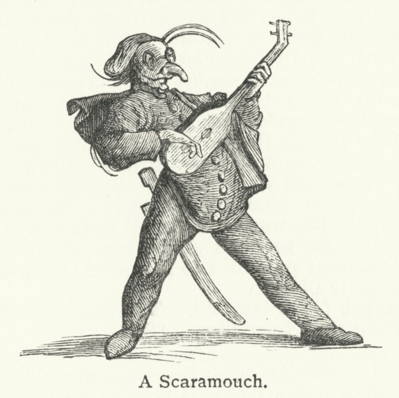 Bir Scaramouch (gravür) by English School