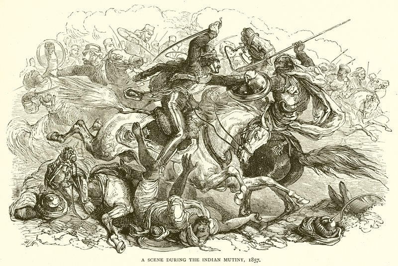 Hint İsyanı sırasında bir sahne, 1857 by English School