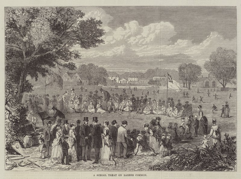 Barnes Common Üzerine Bir Okul İkramlığı (gravür) by English School