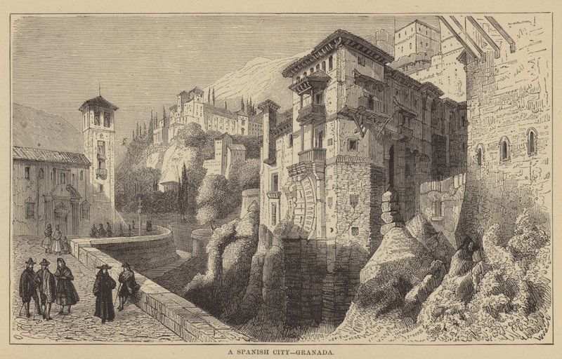Bir İspanyol Şehri, Granada (gravür) by English School