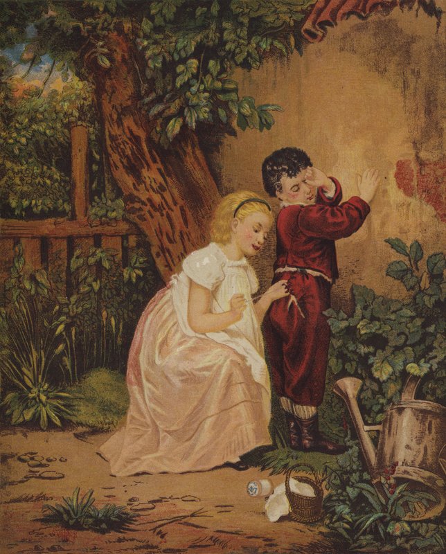 Zamanda Bir Dikiş (kromolitho) by English School