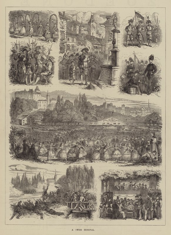 Bir İsviçre Festivali (gravür) by English School