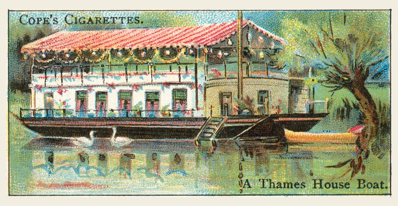 Bir Thames Ev Teknesi (kromolito) by English School