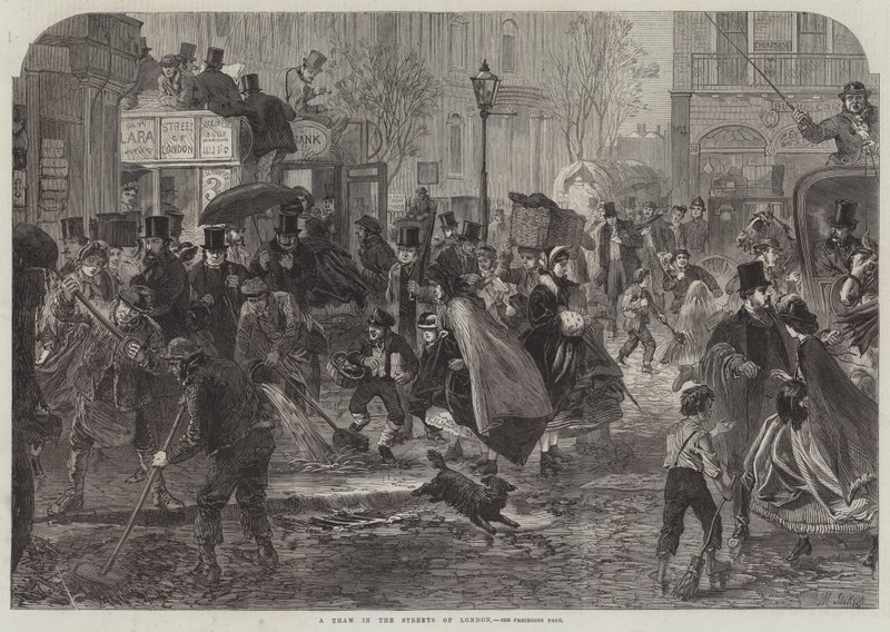Londra Sokaklarında Bir Çözülme (gravür) by English School