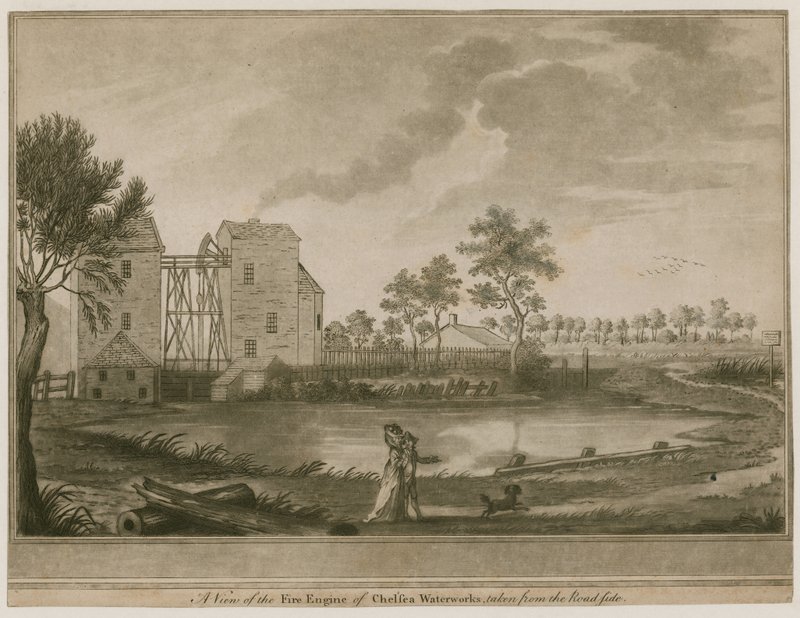 Chelsea Waterworks İtfaiyesinin Yol Kenarından Bir Görünümü by English School
