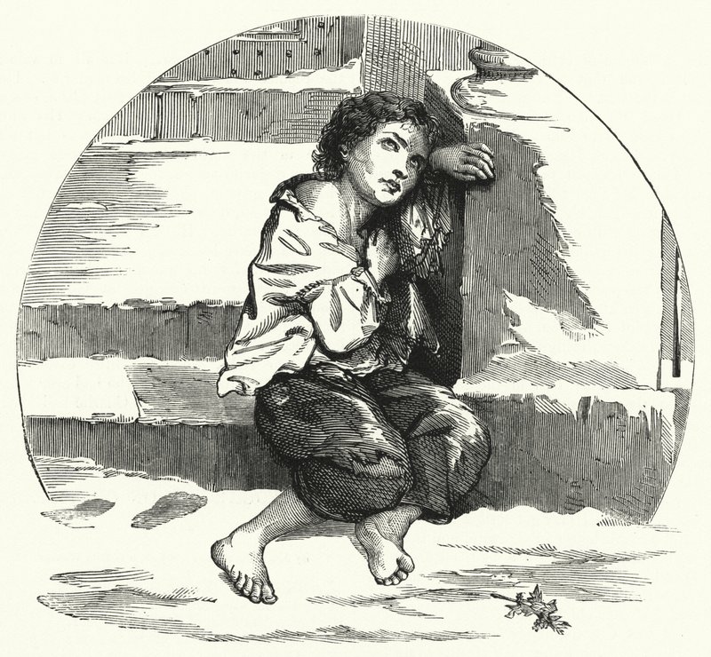Karda dilenen bir çocuk (lito) by English School