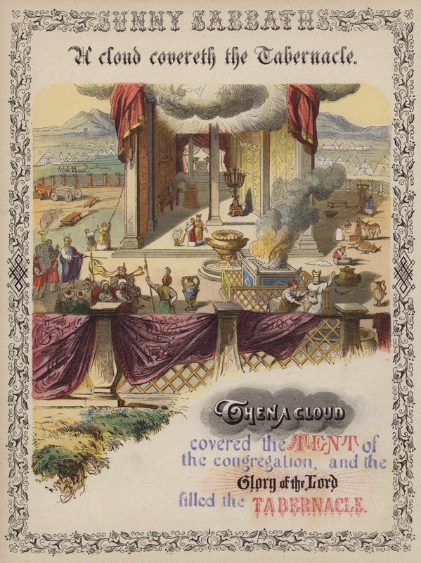 Çadırı bir bulut kaplıyor (renkli gravür) by English School