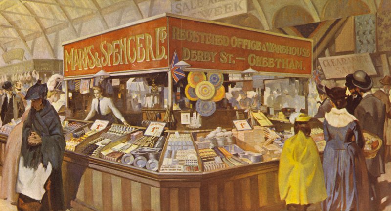 Daha sonraki bir Hal Çarşısı, Yeni Genel Müdürlük ve Deponun adresi gösterilir, 1890 by English School