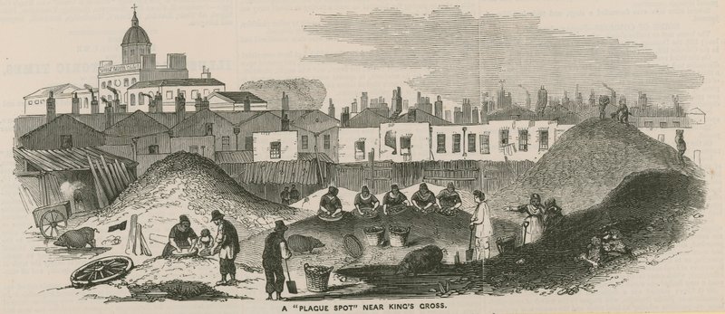 Kings Cross, Londra yakınlarında bir veba noktası by English School