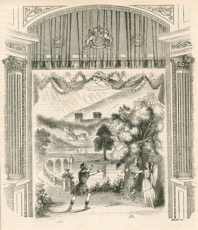King Arthur oyunundan bir sahne, Drury Lane Tiyatrosu, Londra by English School