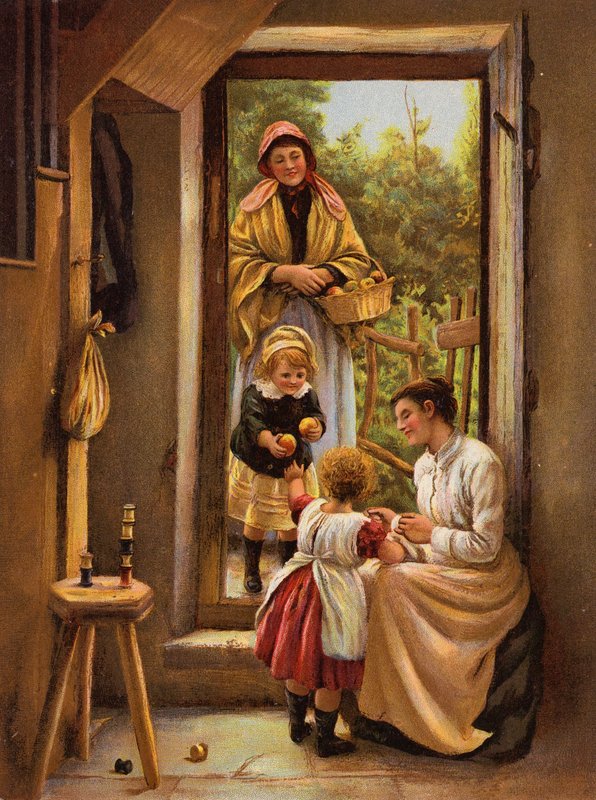 Hoş geldin ziyareti (chromolitho) by English School