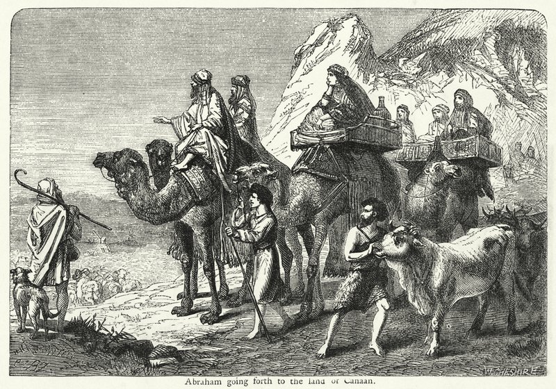 İbrahim Kenan diyarına gidiyor (gravür) by English School