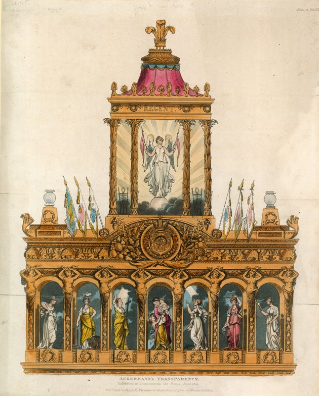 Ackermans Şeffaflığı, Barışı anmak için sergilendi, Haziran 1814 by English School