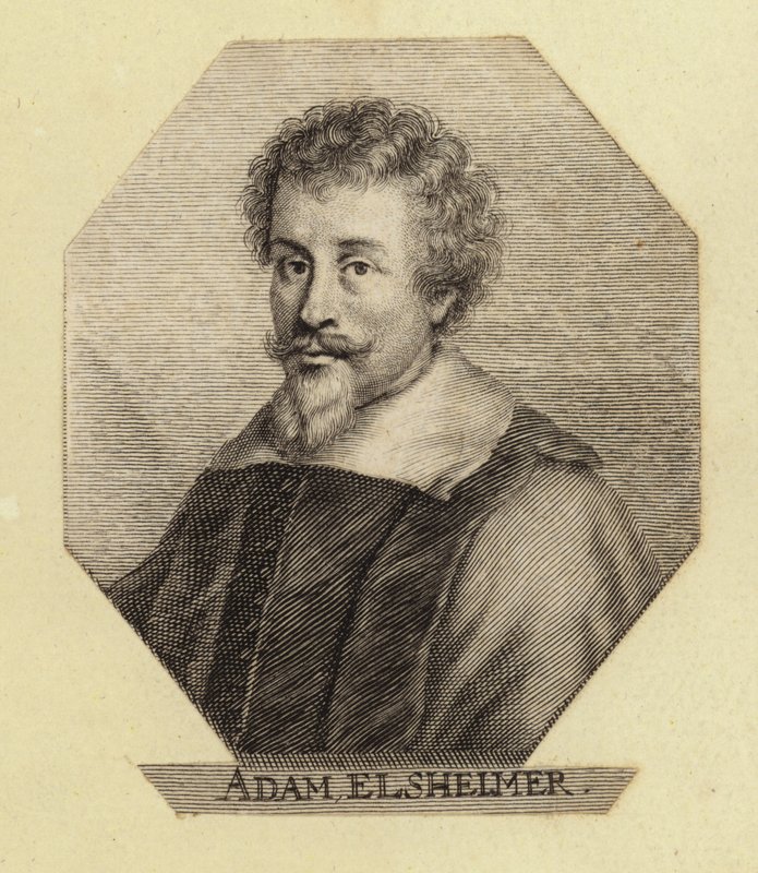 Adam Elsheimer, Alman ressam. Johann Georg Waldreich tarafından gravür. by English School