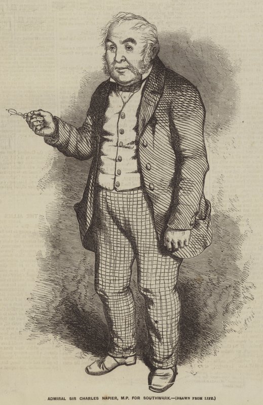 Amiral Sir Charles Napier, Southwark Milletvekili (gravür) by English School