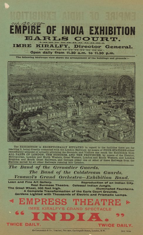 Hindistan İmparatorluğu Sergisi, Earls Court için Reklam by English School
