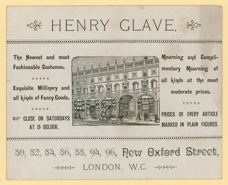 Henry Glave, New Oxford Street, Londra için ilan by English School
