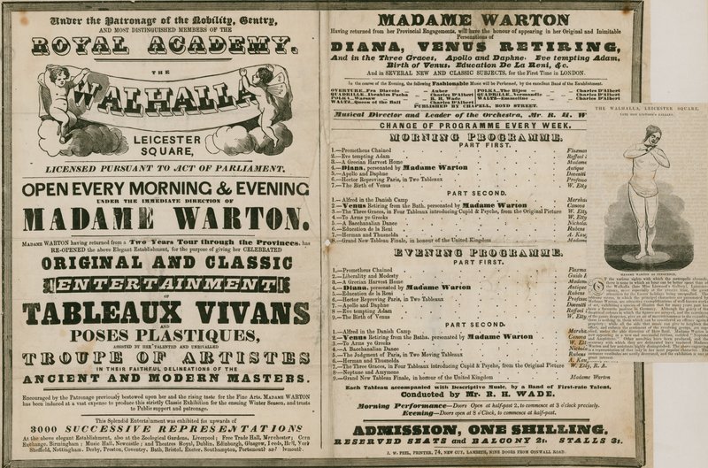 Madam Warton yönetimindeki The Walhalla, Leicester Square reklamı by English School