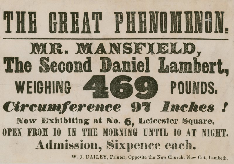 469 pound ağırlığında ikinci bir Daniel Lambert olan Bay Mansfield