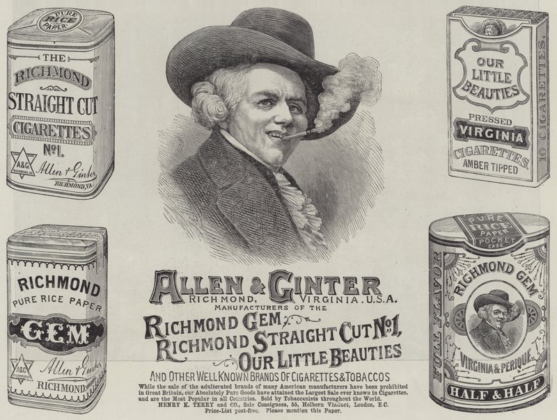 Reklam, Allen ve Ginter (gravür) by English School