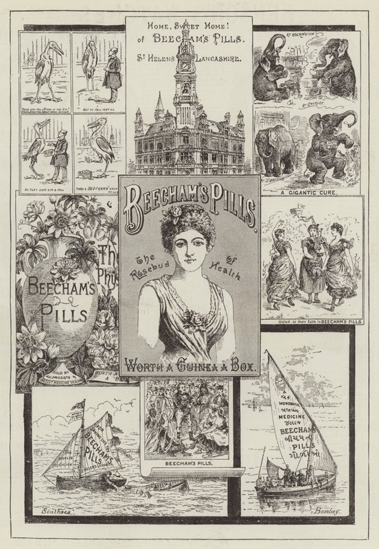 Reklam, Beecham Hapları (gravür) by English School