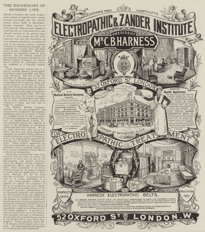 Reklam, The Medical Battery Company (gravür) by English School