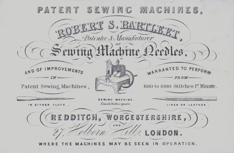 Robert S Bartleet dikiş makineleri (litho) için reklam by English School