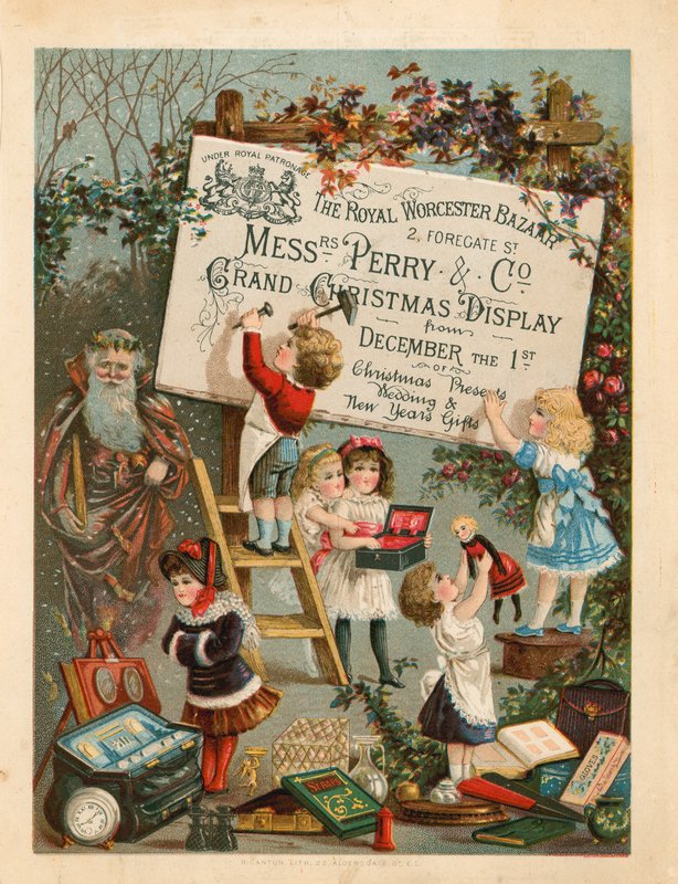 The Royal Worcester Bazaar, 2 Foregate Street, Londra için Reklam by English School