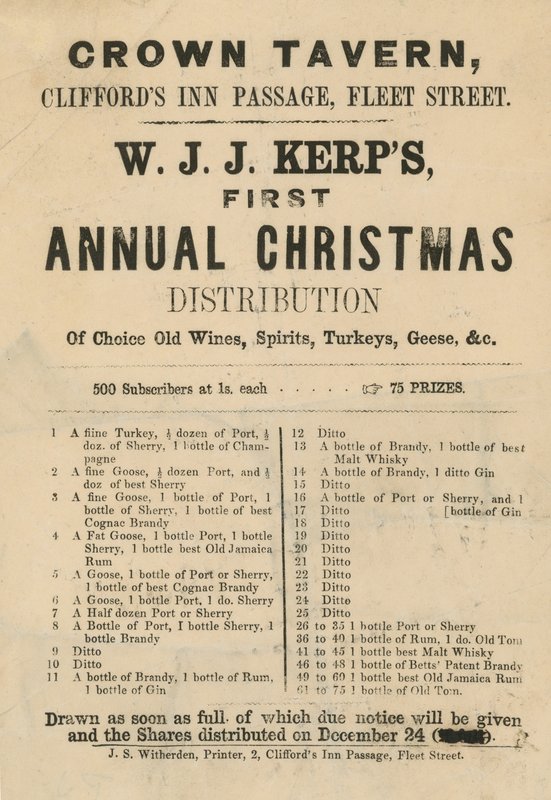 W J J Kerps ilk yıllık Noel dağıtımı için reklam by English School