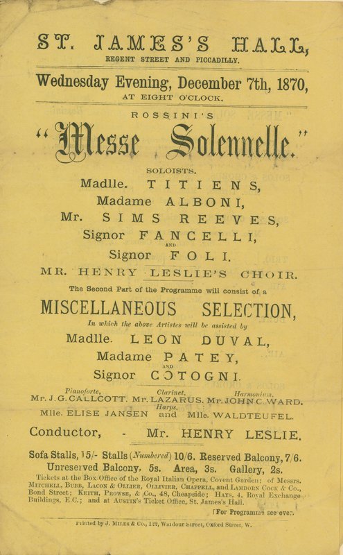 Rossinis Messe Solennelle yapımı için reklam by English School