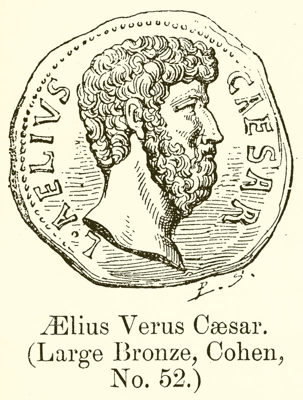 Aelius Verus Caesar. (Büyük Bronz, Cohen, No. 52) (gravür) by English School