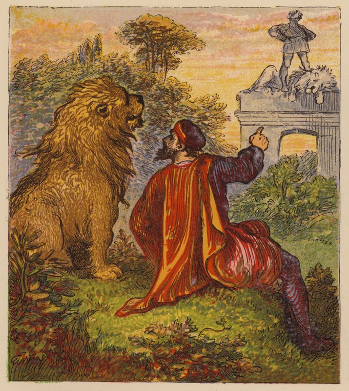 Ezop Masalları: Adam ve Aslan (renkli taş) by English School