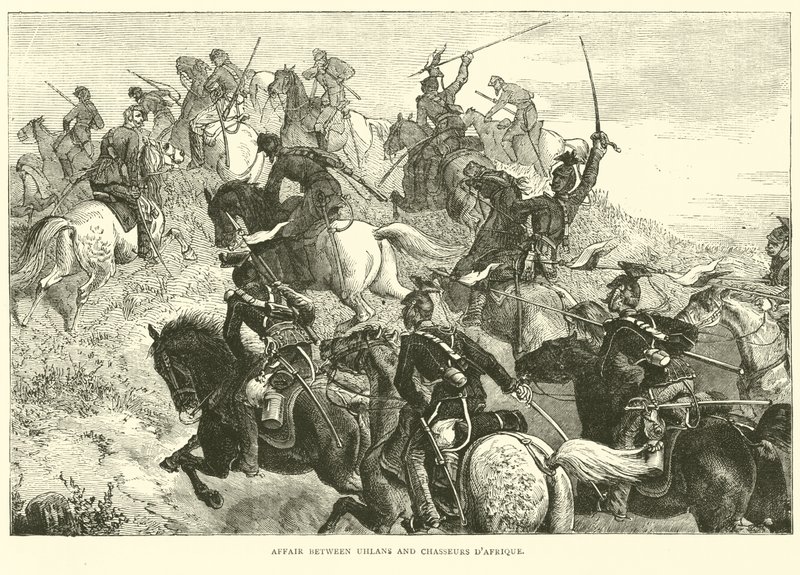 Uhlans ve Chasseurs dAfrique arasındaki ilişki, Ağustos 1870 by English School