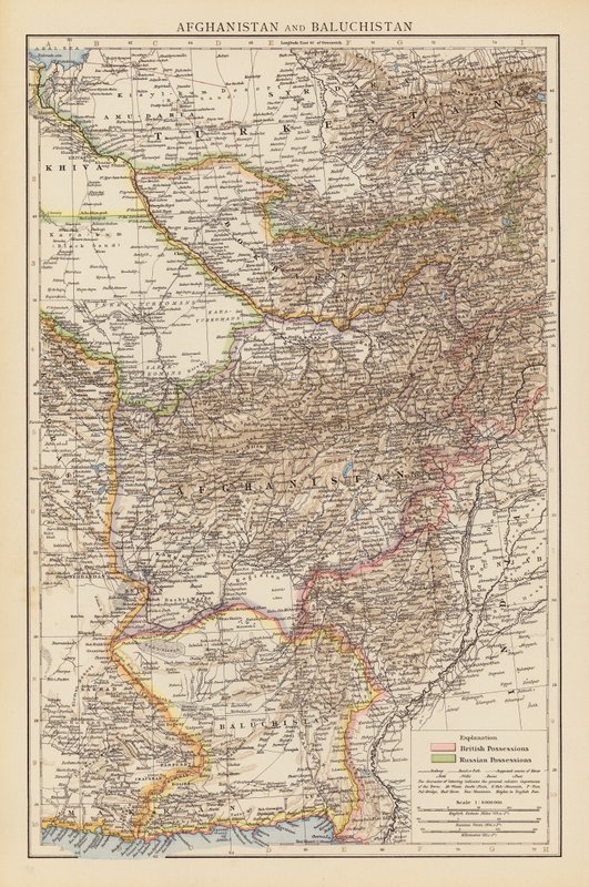 Afganistan ve Belucistan (renkli taş baskı) by English School