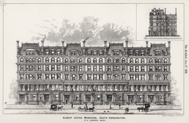 Albert Gotha Konakları, Güney Kensington (gravür) by English School