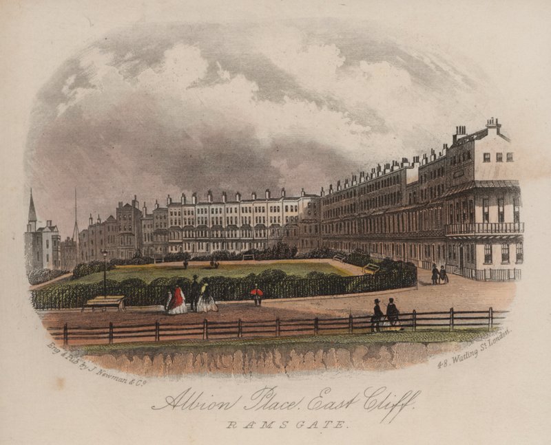 Albion Place, East Cliff, Ramsgate, Kent (renkli gravür) by English School