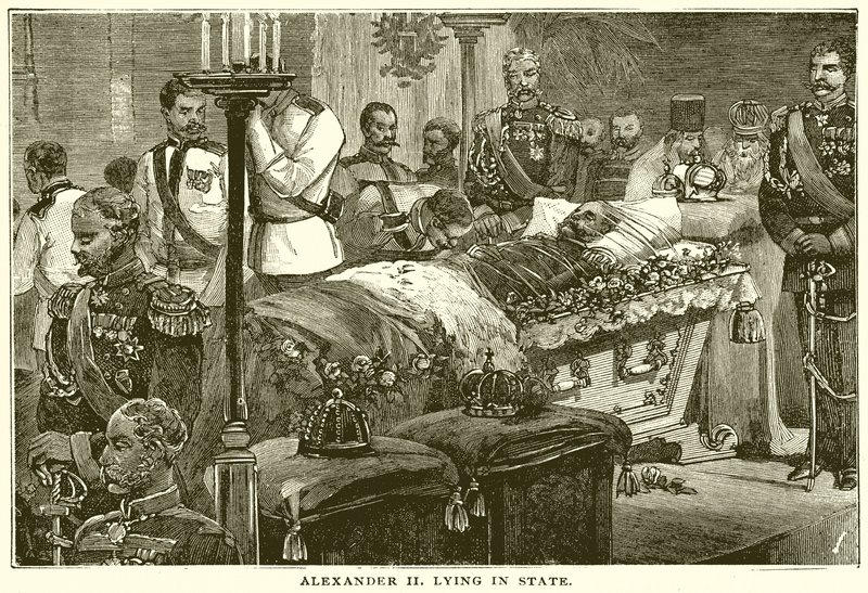 Devlette yatan Alexander II by English School