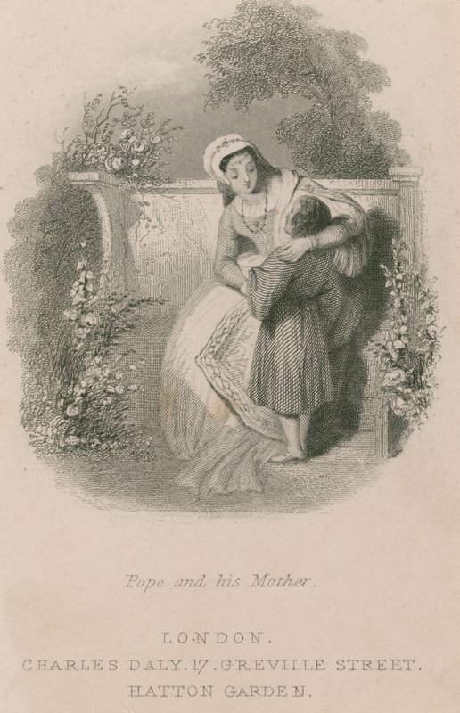 Alexander Pope, annesiyle birlikte bir çocukken by English School