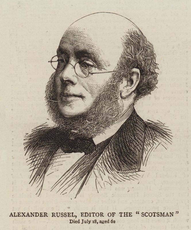 Alexander Russel, The "Scotsman"ın Editörü (gravür) by English School