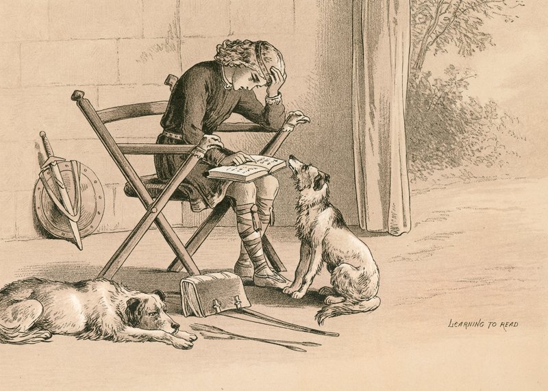Alfred learning to read by English School