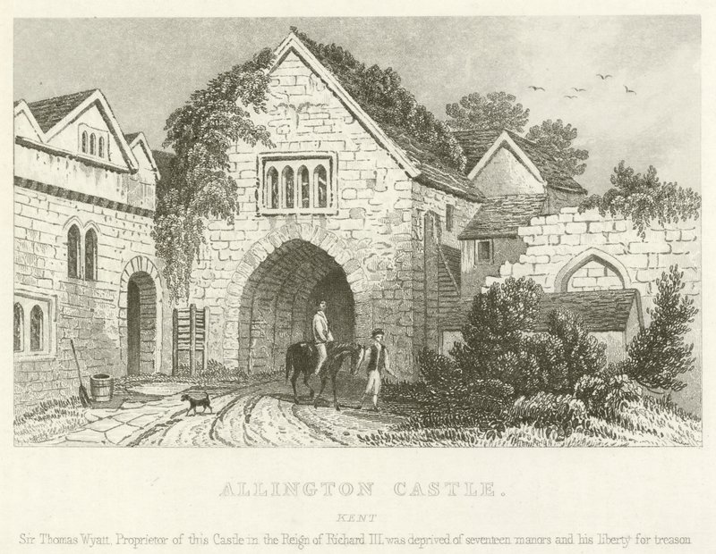 Allington Kalesi, Kent (gravür) by English School
