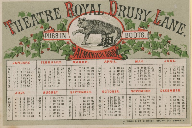 Theatre Royal Drury Lane tarafından yayınlanan 1869 Almanack, by English School