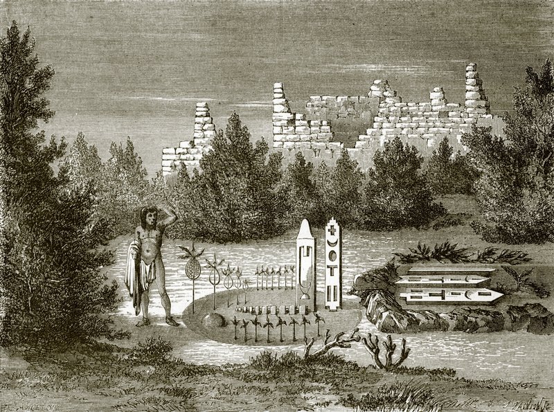Altar and ruins at Zuni by English School
