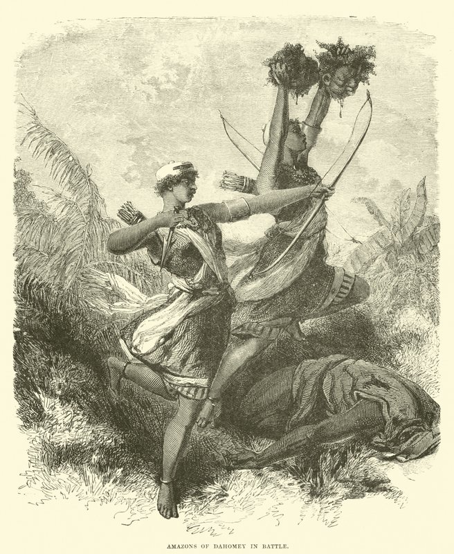 Dahomey Amazonları savaşta by English School