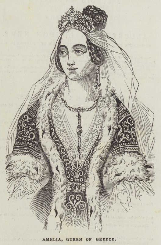 Amelia, Yunanistan Kraliçesi (gravür) by English School