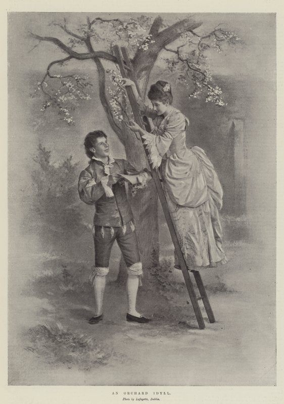 Bir Orchard İdil (lito) by English School