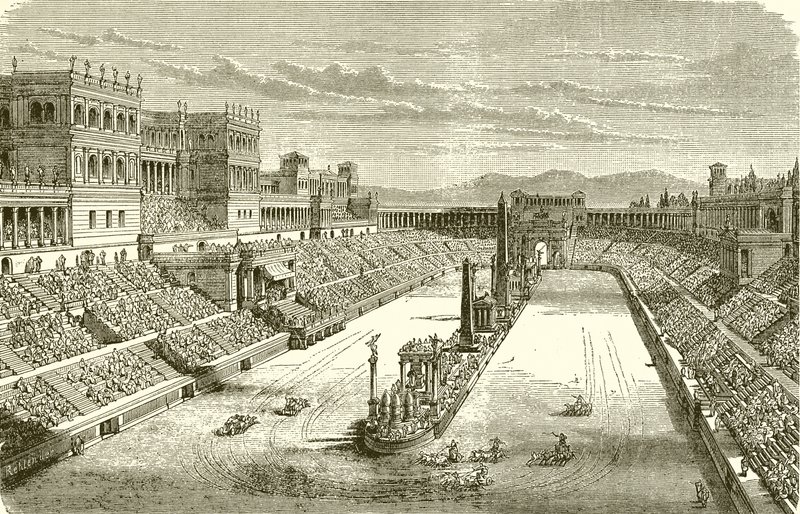 Antik Arena restore edildi--Bir Araba Yarışı gösteriliyor by English School