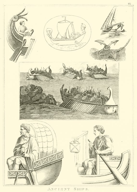 Antik Gemiler (gravür) by English School